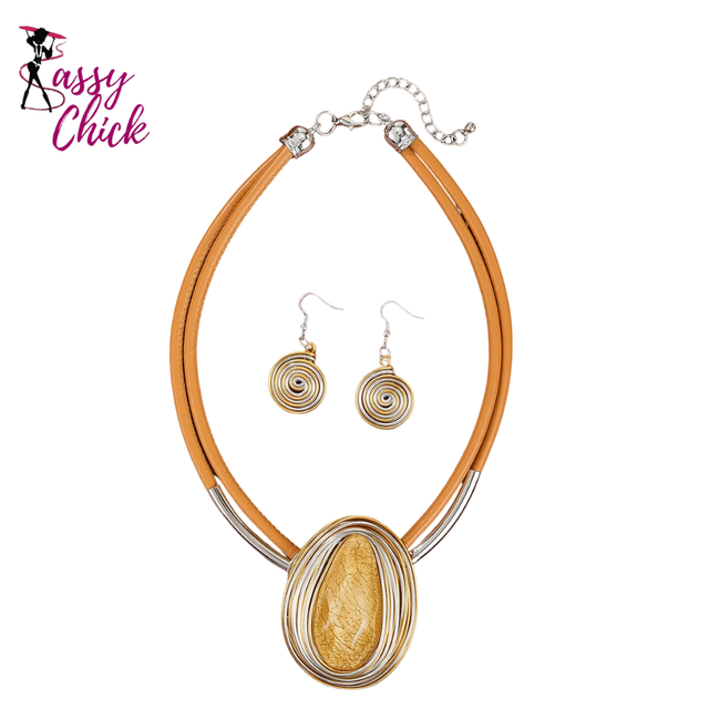 Oval Shape Colorful Crystal Jewelry Sets Sassy Chick Logo