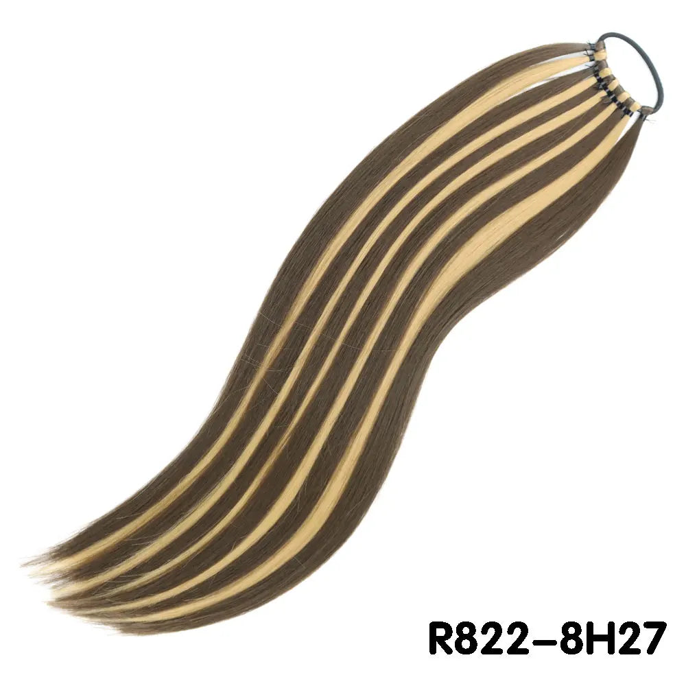 Brown Overhead Tail Straight Synthetic Ponytail Hair Extensions