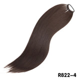 Light Black Overhead Tail Straight Synthetic Ponytail Hair Extensions