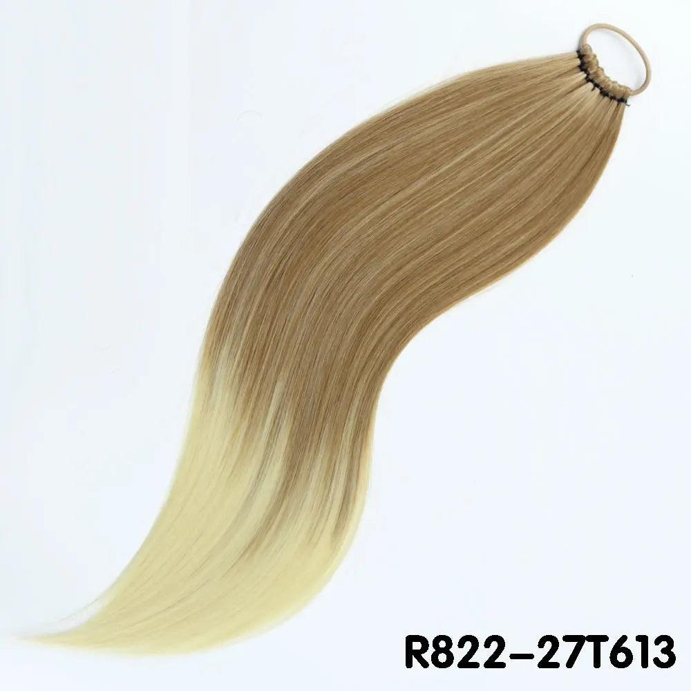 Brown Overhead Tail Straight Synthetic Ponytail Hair Extensions
