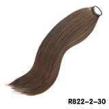 Brown Overhead Tail Straight Synthetic Ponytail Hair Extensions