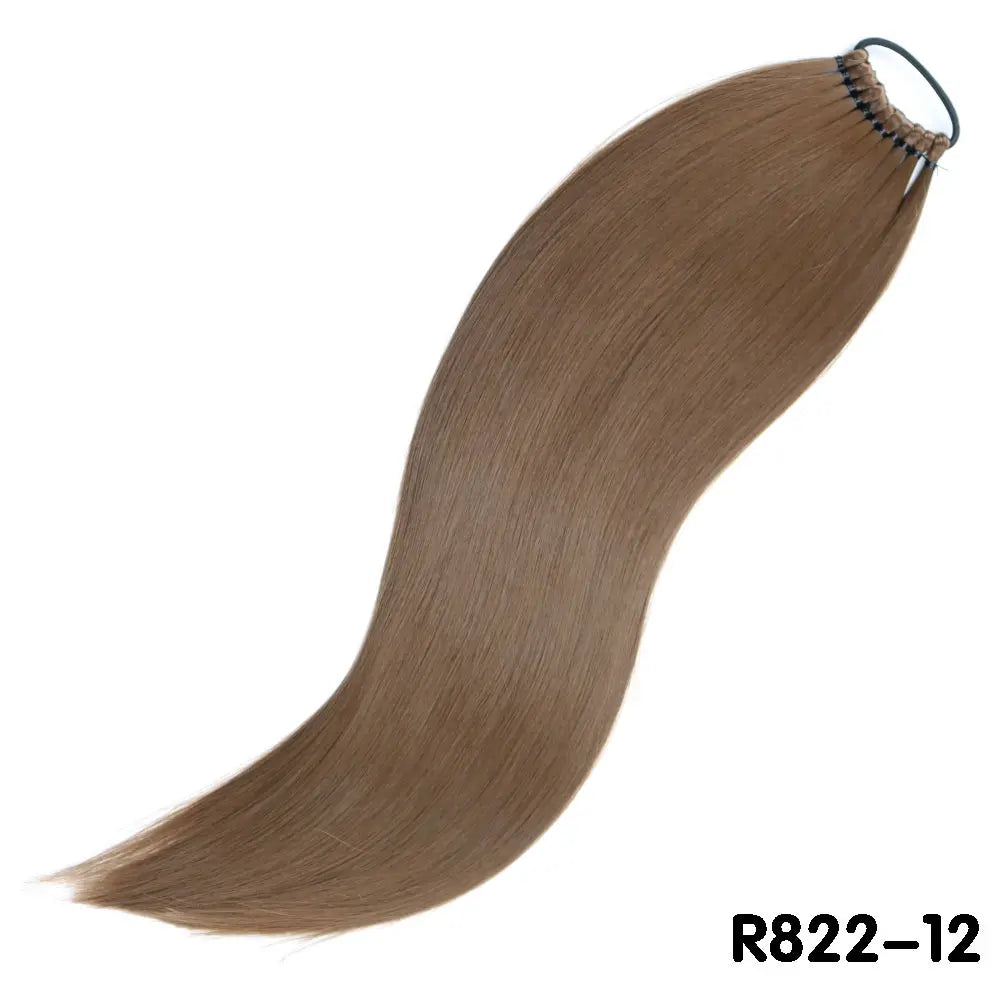 Brown Overhead Tail Straight Synthetic Ponytail Hair Extensions