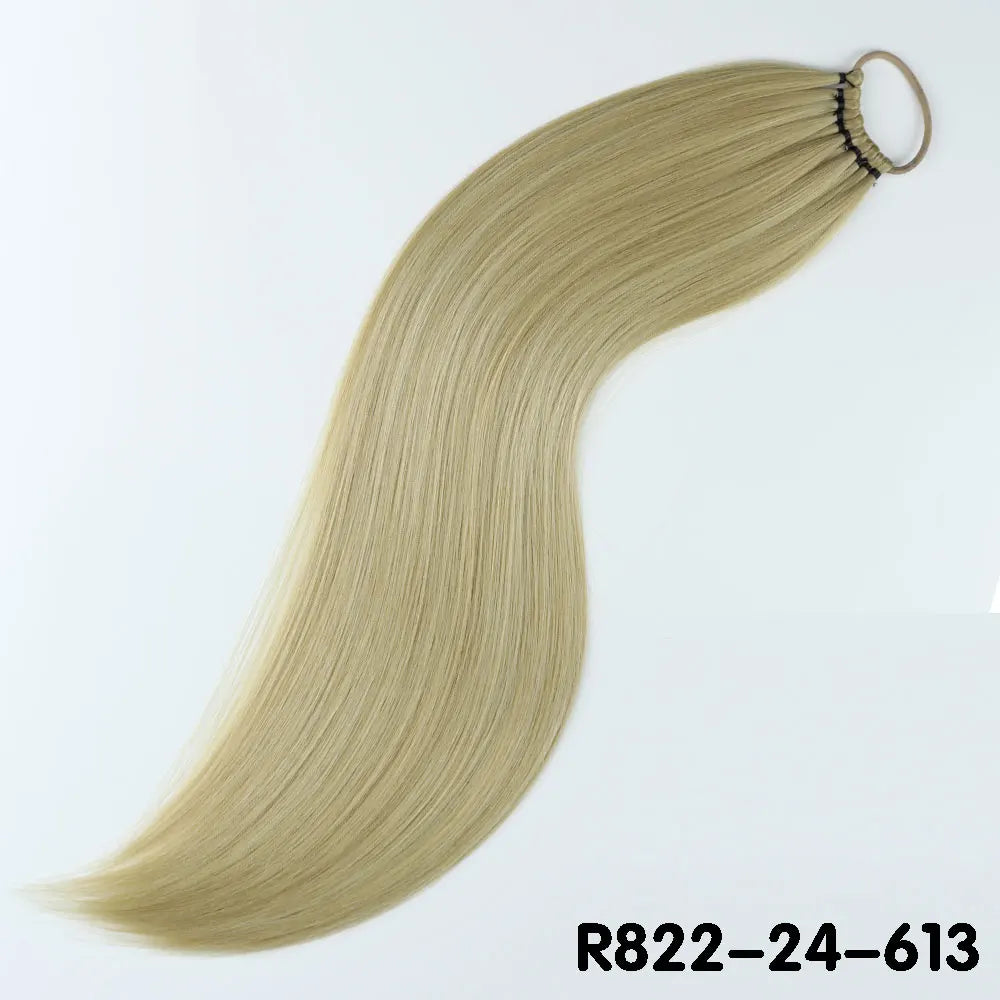 White Overhead Tail Straight Synthetic Ponytail Hair Extensions