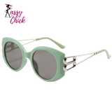 Oversize Square Hollow Cat Eye Sunglasses Sassy Chick Logo