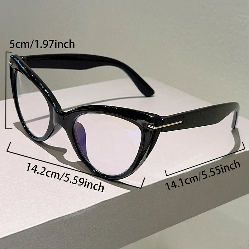 Size of Oversized Cat Eye Blue Light Blocking Optical Frames Reading Glasses