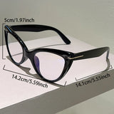 Size of Oversized Cat Eye Blue Light Blocking Optical Frames Reading Glasses