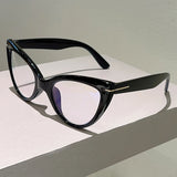 Black Oversized Cat Eye Blue Light Blocking Optical Frames Reading Glasses