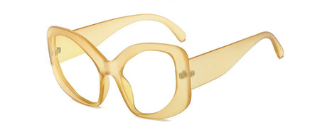 Transparent Brown Oversized Cat Eye Chunky Reading Glasses