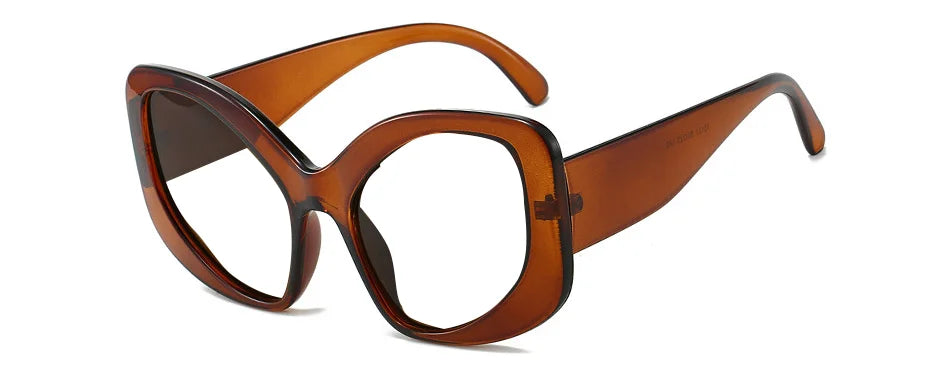 Transparent brown Oversized Cat Eye Chunky Reading Glasses