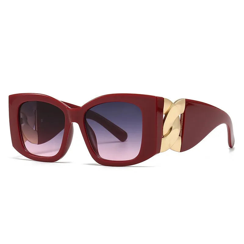 Oversized Cat Eye Gradient Shades wine red