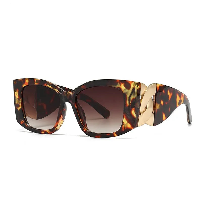 Oversized Cat Eye Gradient Shades leopard