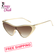 Oversized Cat Eye Sunglasses Sassy Chick Logo