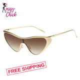 Oversized Cat Eye Sunglasses Sassy Chick Logo