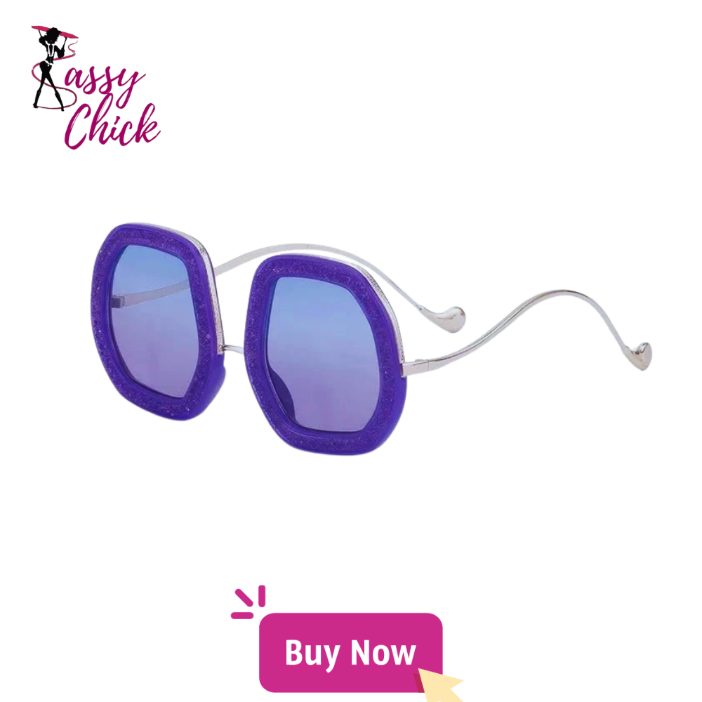 Oversized Diamond Shiny Sunglasses Women