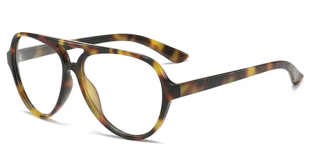 Oversized Double Bridges Reading Eyeglasses brown black