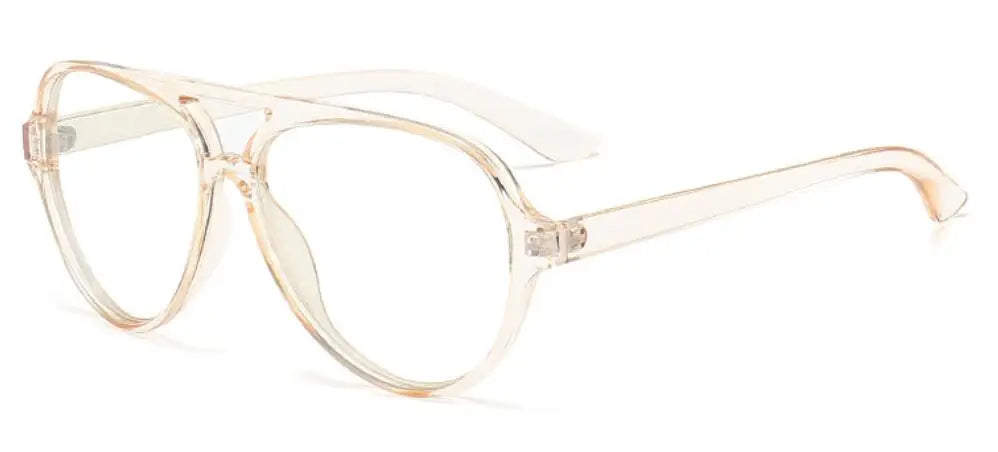 Oversized Double Bridges Reading Eyeglasses transparent frame
