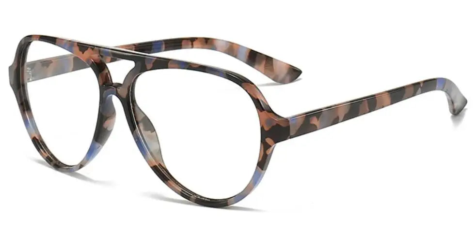 Oversized Double Bridges Reading Eyeglasses multi color frame