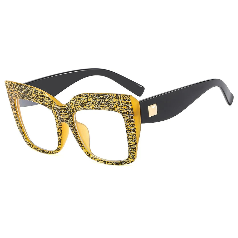 oversized eyeglasses for women yellow black