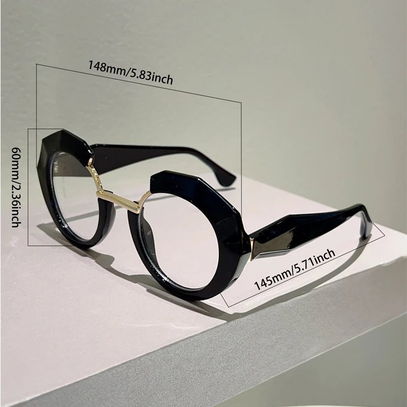 Size of Oversized Fashion Blue Light Blocking Irregular Glasses