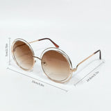 Size of Oversized Fashion Round Gradient Lenses Sunglasses