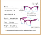 Size of Oversized Frame Leopard Print Blocking Blue Light Eyeglasses