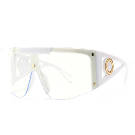 white Oversized Goggle UV400 Vintage Sunglasses