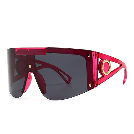 red Oversized Goggle UV400 Vintage Sunglasses
