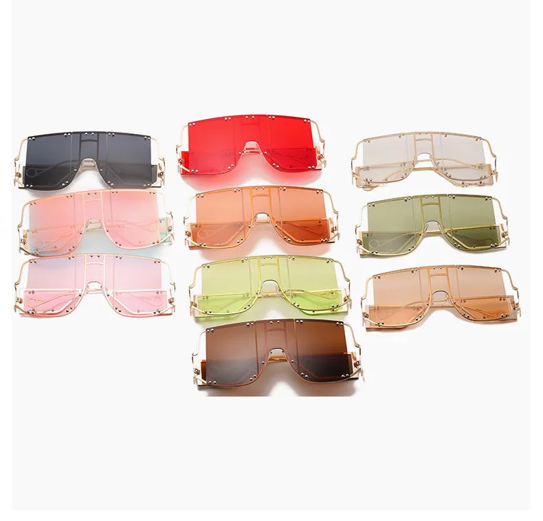 Collection of Oversized Metal Frame Punk Square Goggle Sunglasses