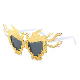 Oversized Metal Patch Decoration UV400  Sunglasses