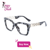 Oversized Oprah Style Reading Glasses Grey Sassy Chick Logo