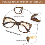 Oversized Oprah Style Reading Glasses brown clear lens parts