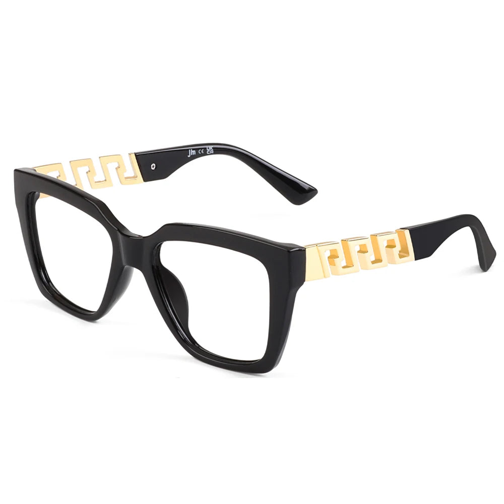 Oversized Oprah Style Reading Glasses black clear lens