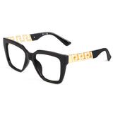 Oversized Oprah Style Reading Glasses black clear lens