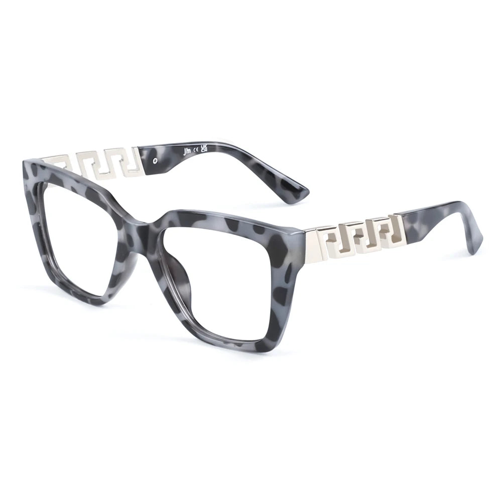 Oversized Oprah Style Reading Glasses grey clear lens