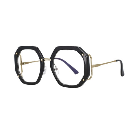 Black Oversized Polygon Frames Computer Glasses