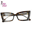 Oversized Rectangle Cat Eye Eyeglasses Sassy Chick Logo