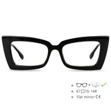 Black Oversized Rectangle Cat Eye Eyeglasses