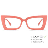 Pink Oversized Rectangle Cat Eye Eyeglasses
