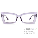 Transparent White Oversized Rectangle Cat Eye Eyeglasses