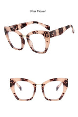 Oversized Retro Cat Eye Eyewear pink flower