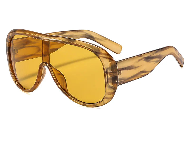 Gold Oversized Retro Square Gradient UV400 Sunglasses