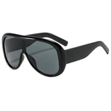 Black Oversized Retro Square Gradient UV400 Sunglasses