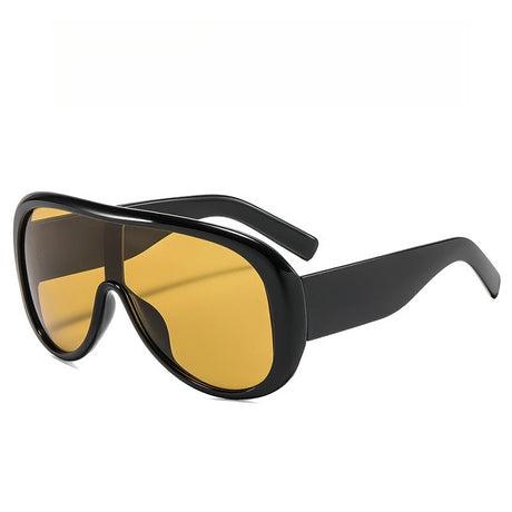Black Oversized Retro Square Gradient UV400 Sunglasses