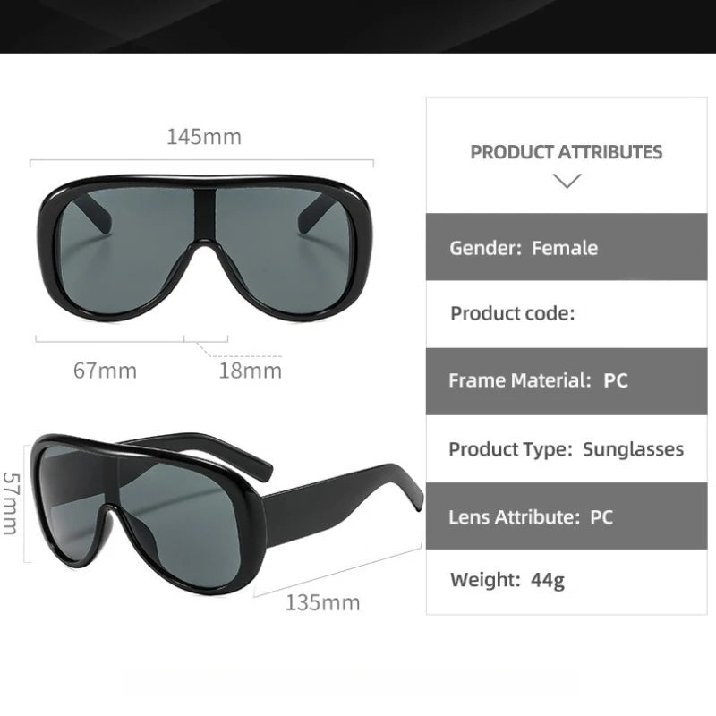Size of Oversized Retro Square Gradient UV400 Sunglasses