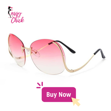 Oversized Rimless Eyewear Sassy Chick Logo