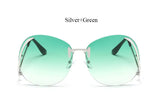 Oversized Rimless Eyewear silver green