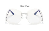 Oversized Rimless Eyewear silver clear