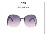 Oversized Rimless Eyewear gray pink