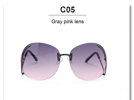 Oversized Rimless Eyewear gray pink