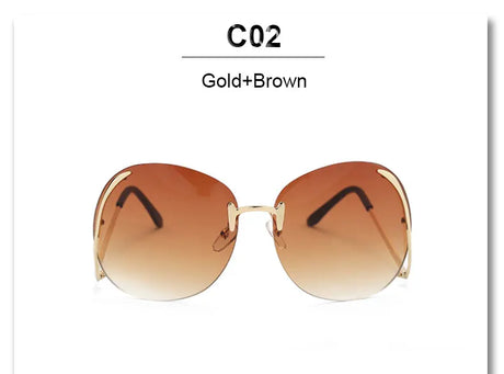 Oversized Rimless Eyewear gold/ brown